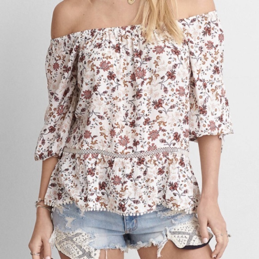 Off the shoulder flowy floral top